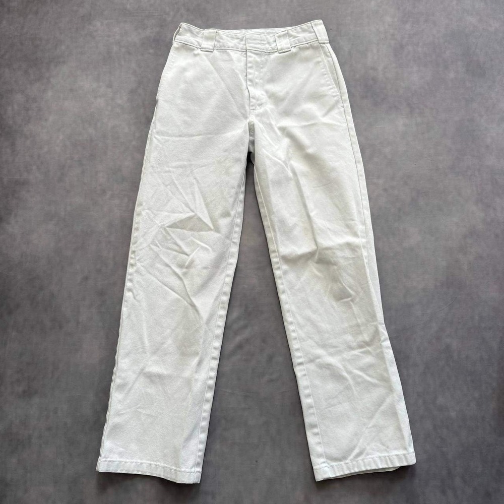 Dickies Worker‎ Crop Roll Hem Pants Women 26 Off White Cream Skater Workwear